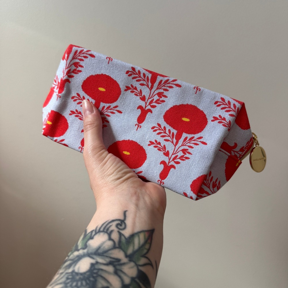 Estee Lauder Floral Canvas Cosmetic Bags Zipper Travel Pouch Set of 2 Makeup - Picture 4 of 12